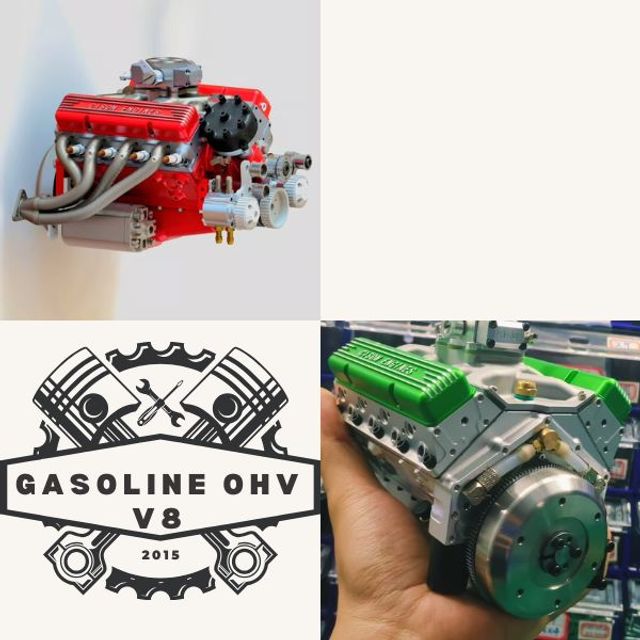 Gasoline OHV V8 Small-block Engine Model Kits